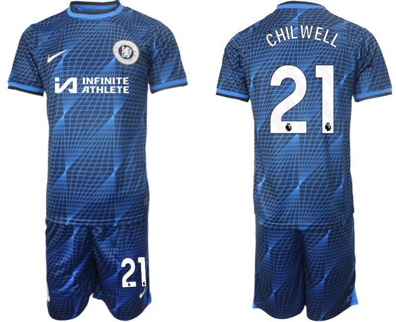 Men 2023-2024 Club Chelsea away blue #21 Soccer Jersey->chelsea jersey->Soccer Club Jersey